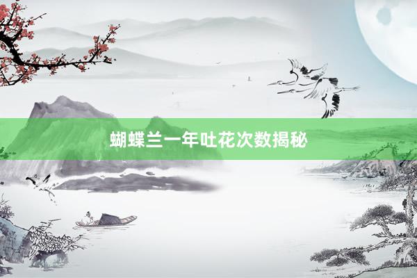 蝴蝶兰一年吐花次数揭秘